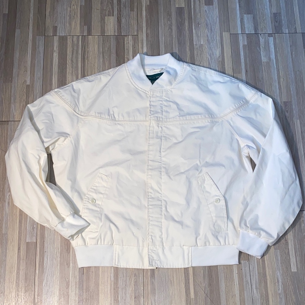 Men's Cream Jacket size L vintage Hill & Archer cream sports jacket